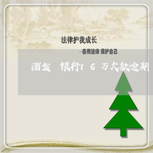 浦发 银行16万欠款逾期 浦发 银行16万欠款逾期